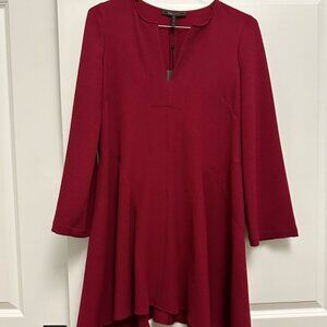 BCBGMaxAzria Geena Deep cranberry Pebbled Shirt Dress